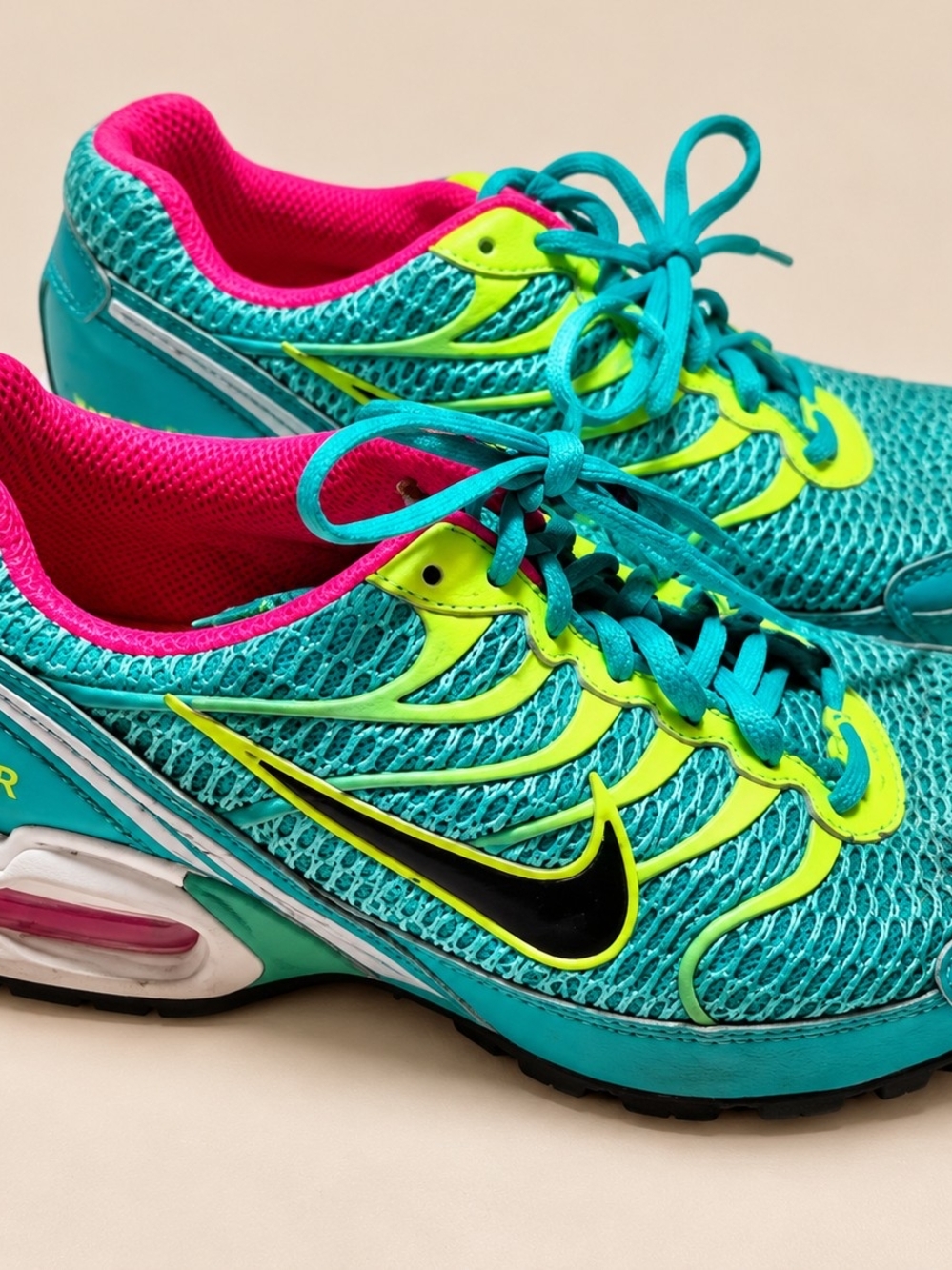 Nike Women's Teal, Neon Yellow & Hot Pink Running Shoes